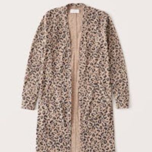 Cozy Abercrombie Duster Leopard Cardigan